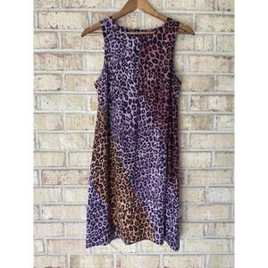 Anthropologie Maeve Wynn Mixed Tone Leopard Animal Pattern Sheath Dress NWT S